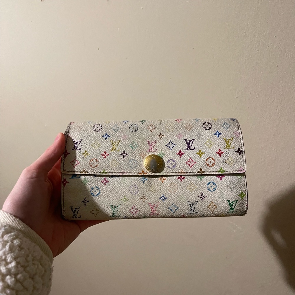 Authentic Rare Murakami LV along Multicolor Snap Wallet - Picture 1 of 10